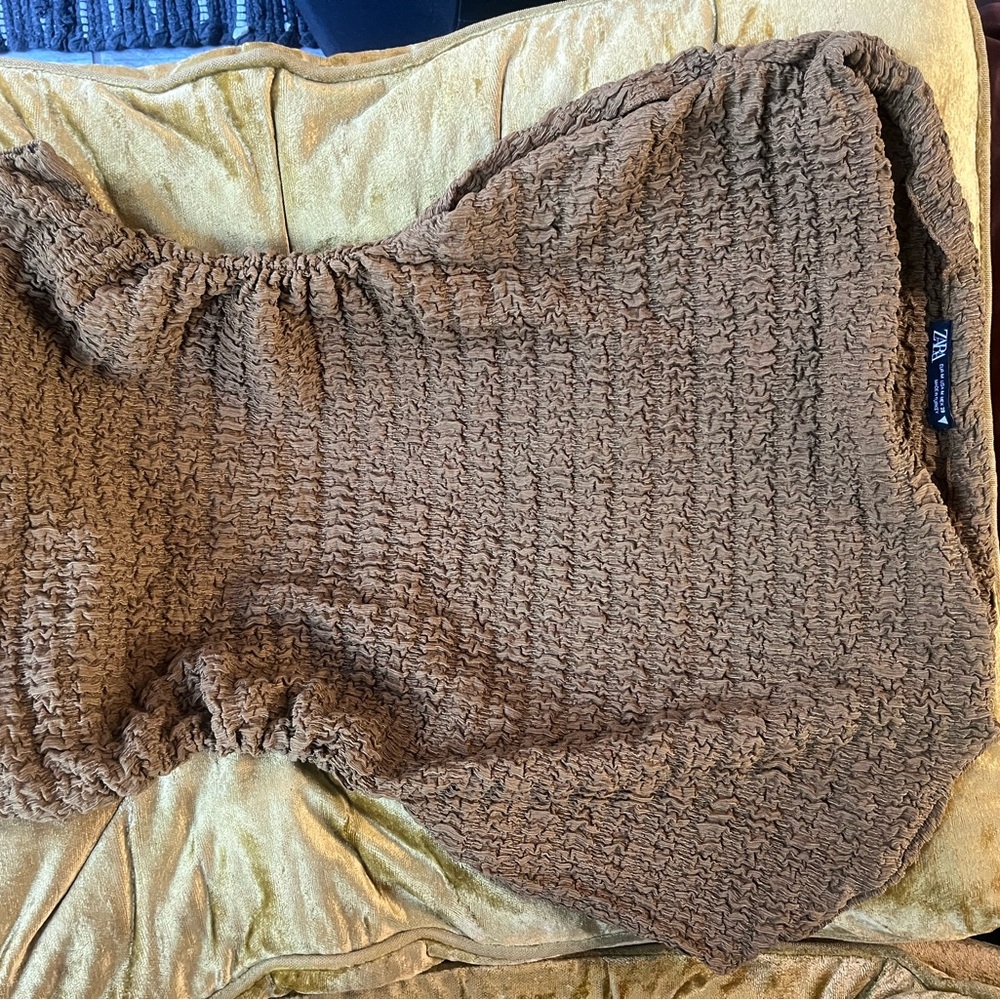 Zara Olive Textured Knit Top